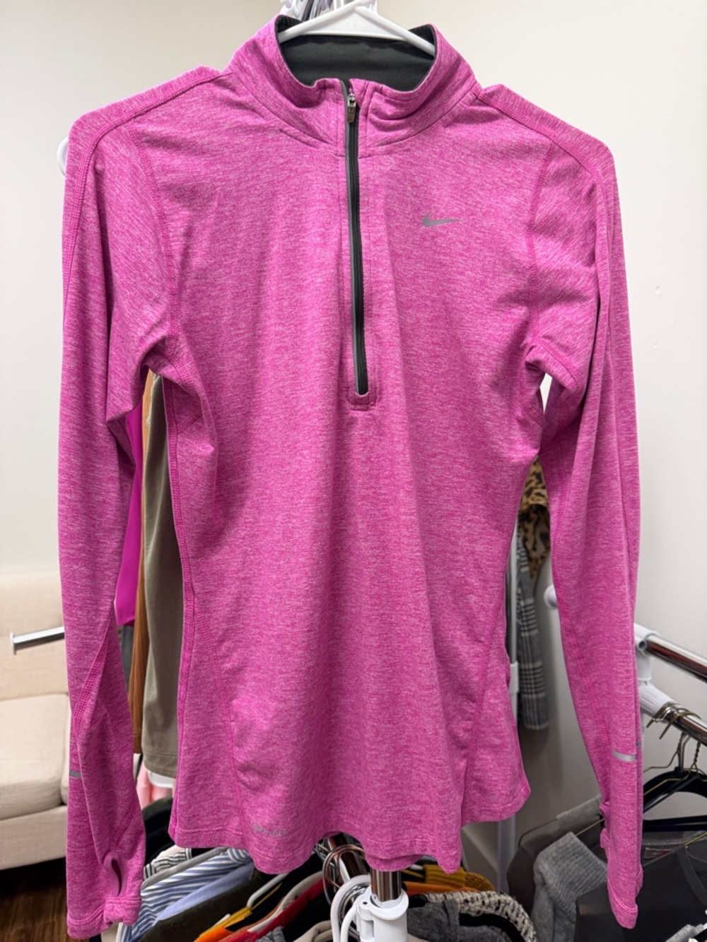 Nike Women's Heathered Magenta Quarter-Zip Training Top